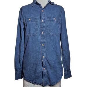 Denim Cotton Button Down Shirt Size XS